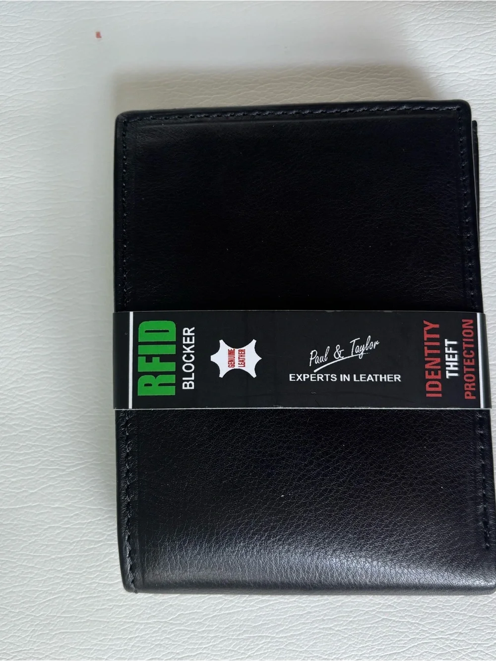 Black Leather RFID Card & Key Holder